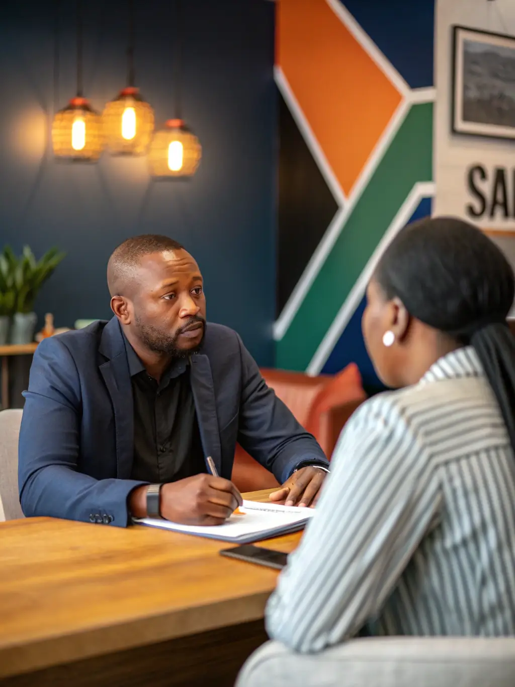 A coach and client engaged in a deep, focused discussion, illustrating apexuno's commitment to individual attention and support.