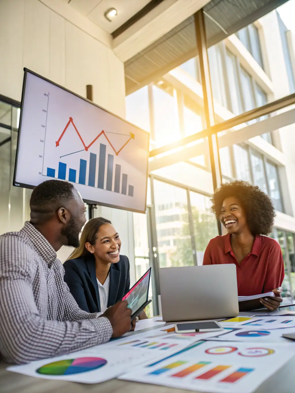 A graph showing upward trends in business growth, representing the proven results clients achieve with apexuno's coaching.